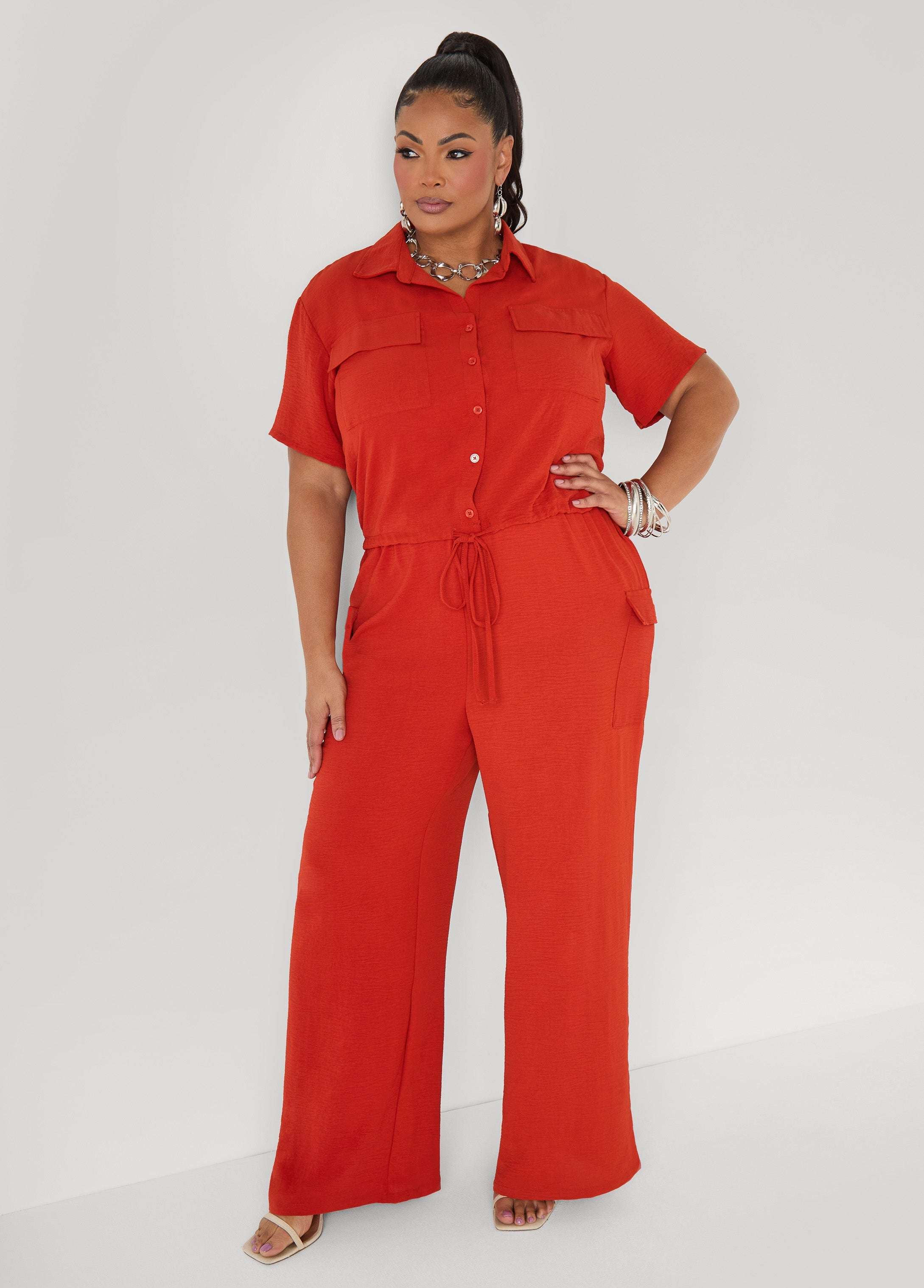 Drawstring Cropped Shirt
