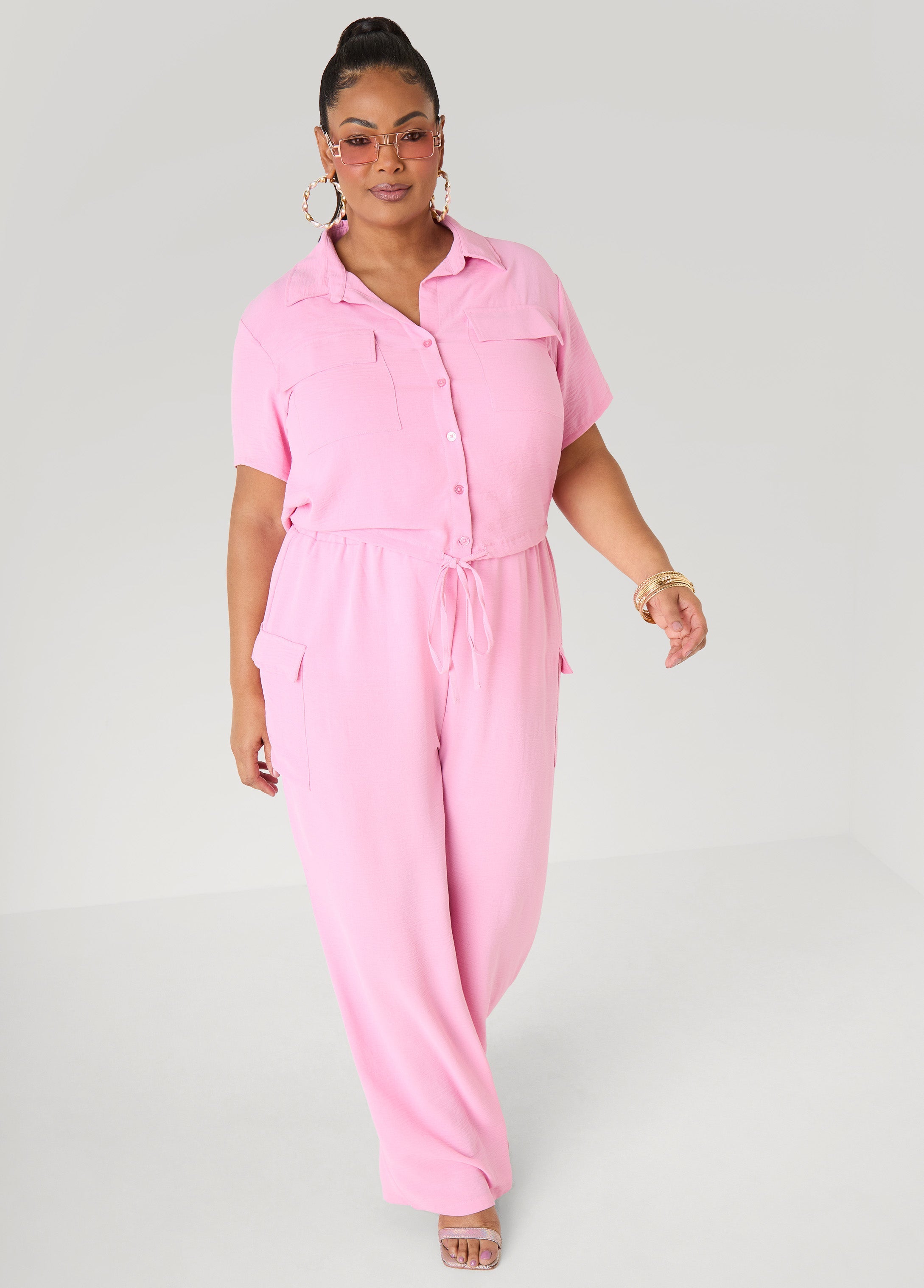 Drawstring Cropped Shirt