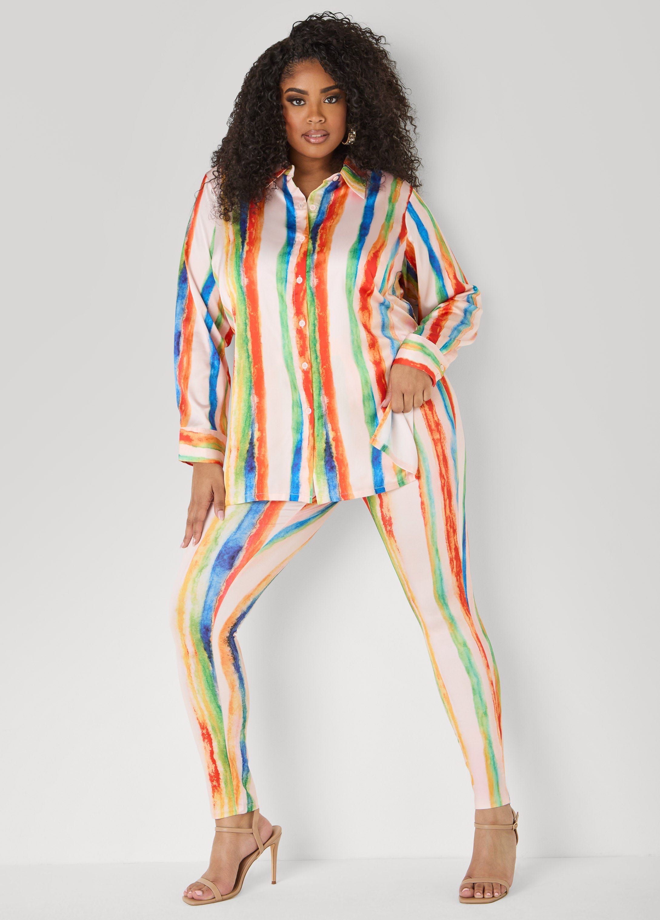 Brushstroke Striped Leggings