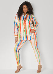 Brushstroke Striped Leggings