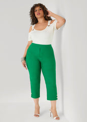 Millennium Button Accent Capris
