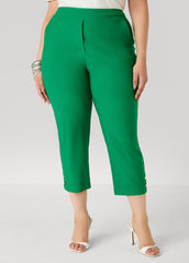 Millennium Button Accent Capris