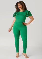 Ponte High Waist Seamed Leggings