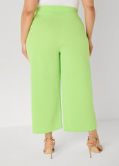 Pleat Detailed Wide Leg Capris