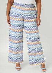 Chevron Knit Wide Leg Pants