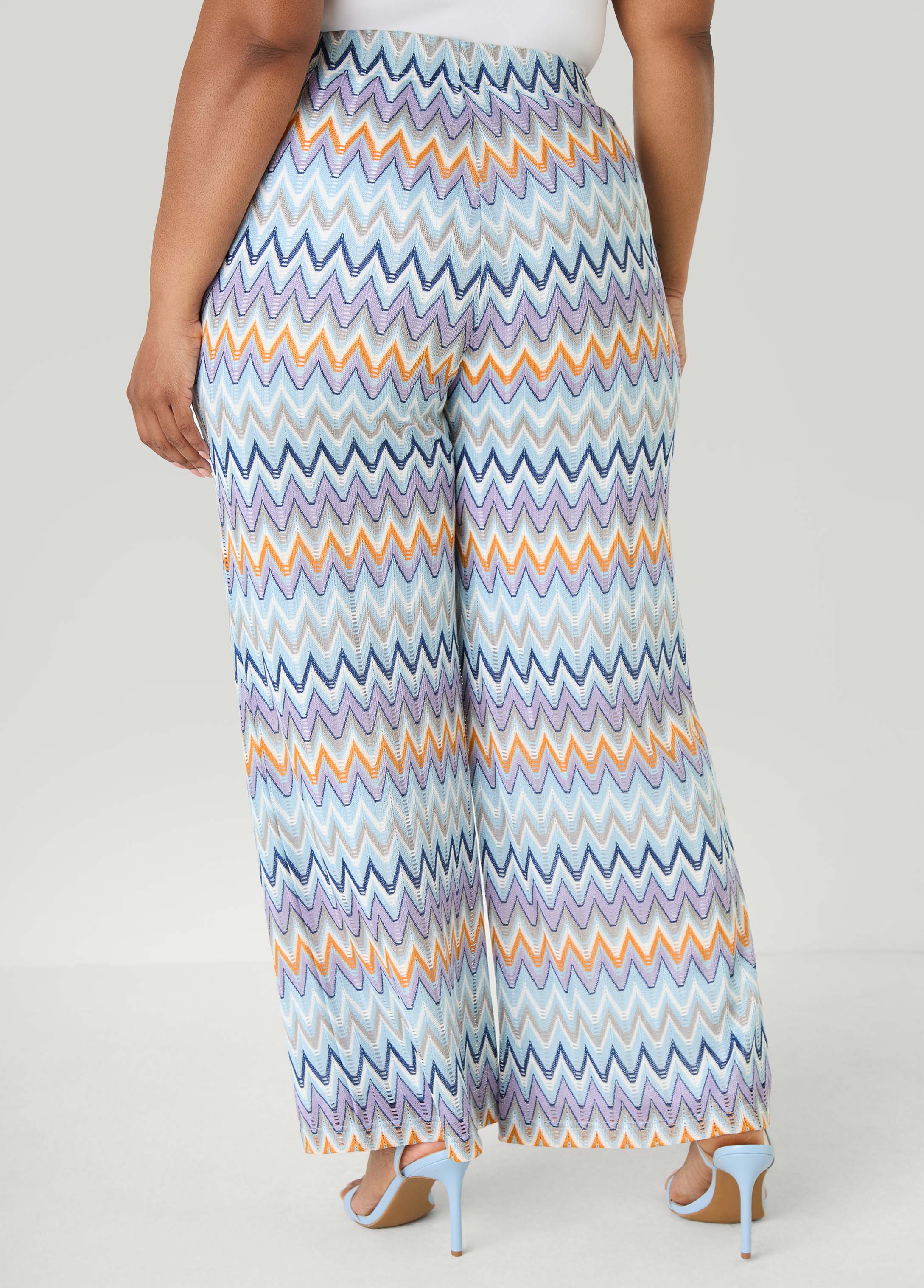 Chevron Knit Wide Leg Pants
