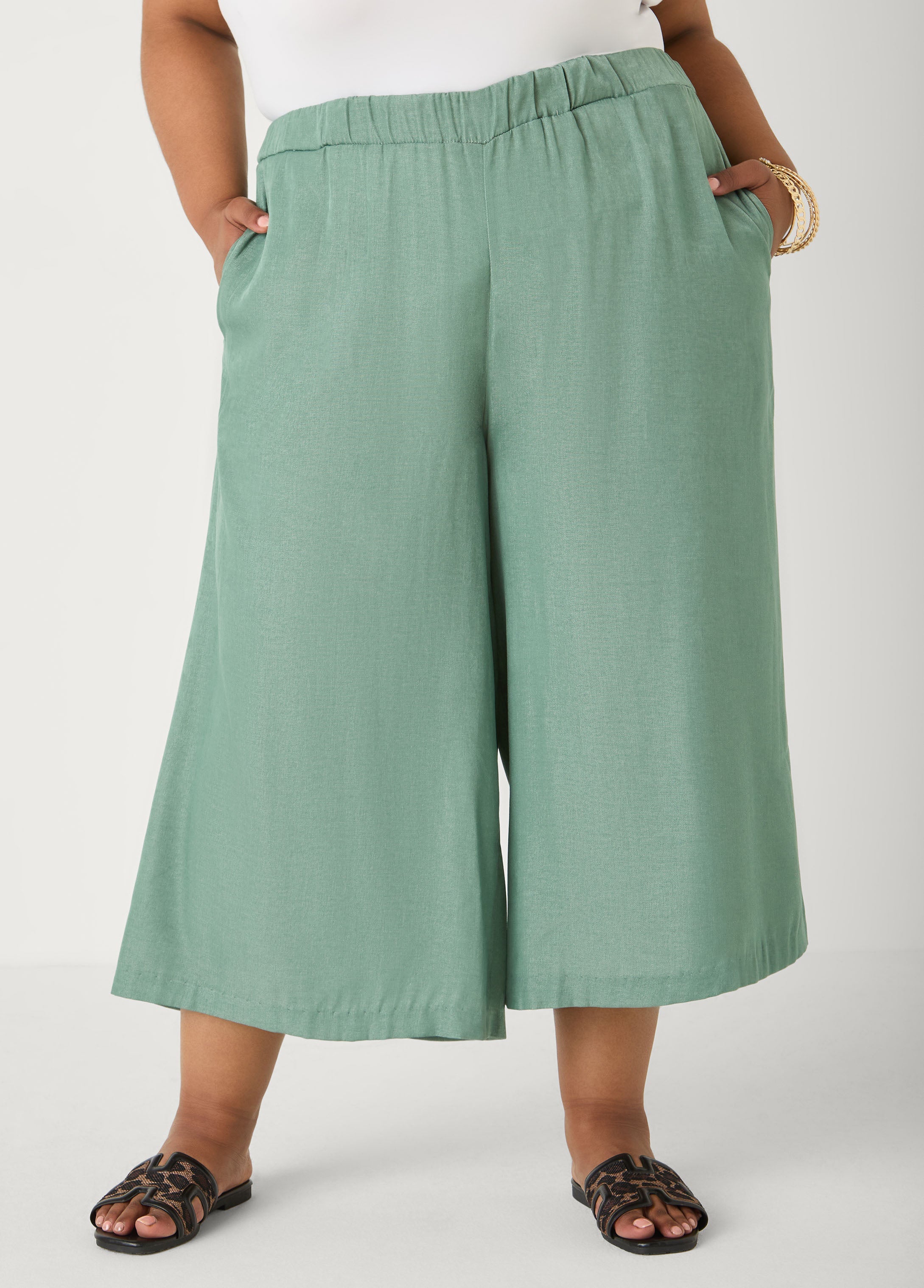 Sage Green Wide Leg Culottes