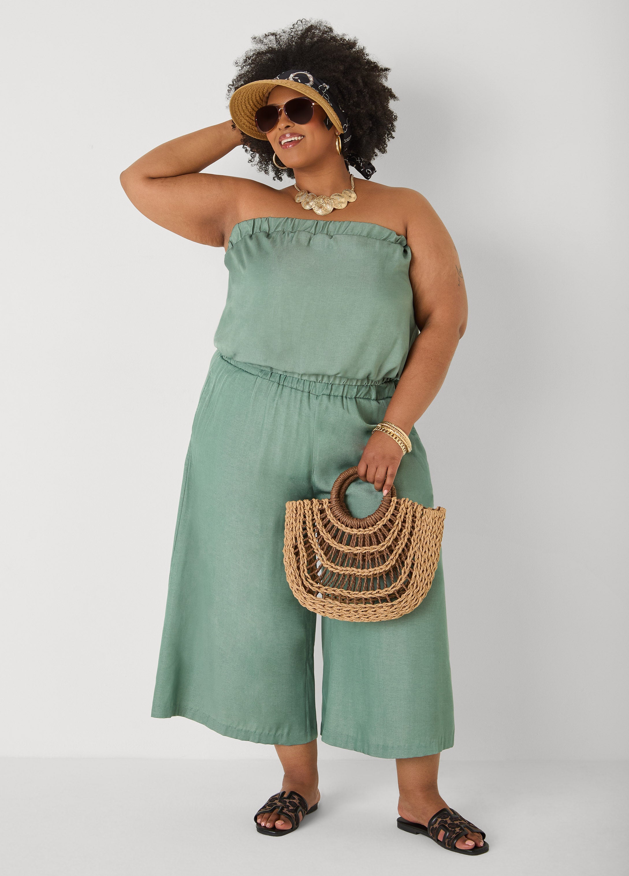 Sage Green Wide Leg Culottes