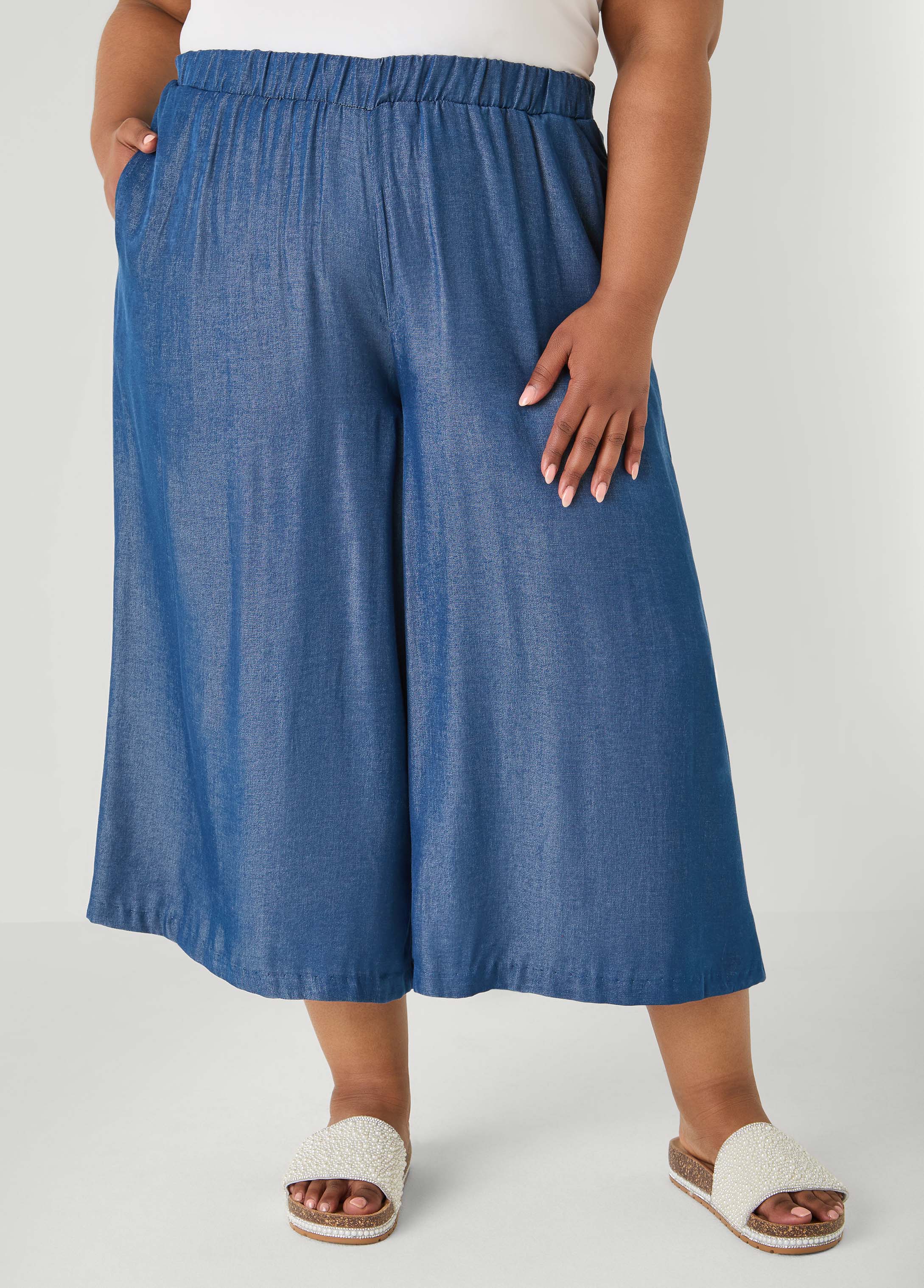 Sage Green Wide Leg Culottes