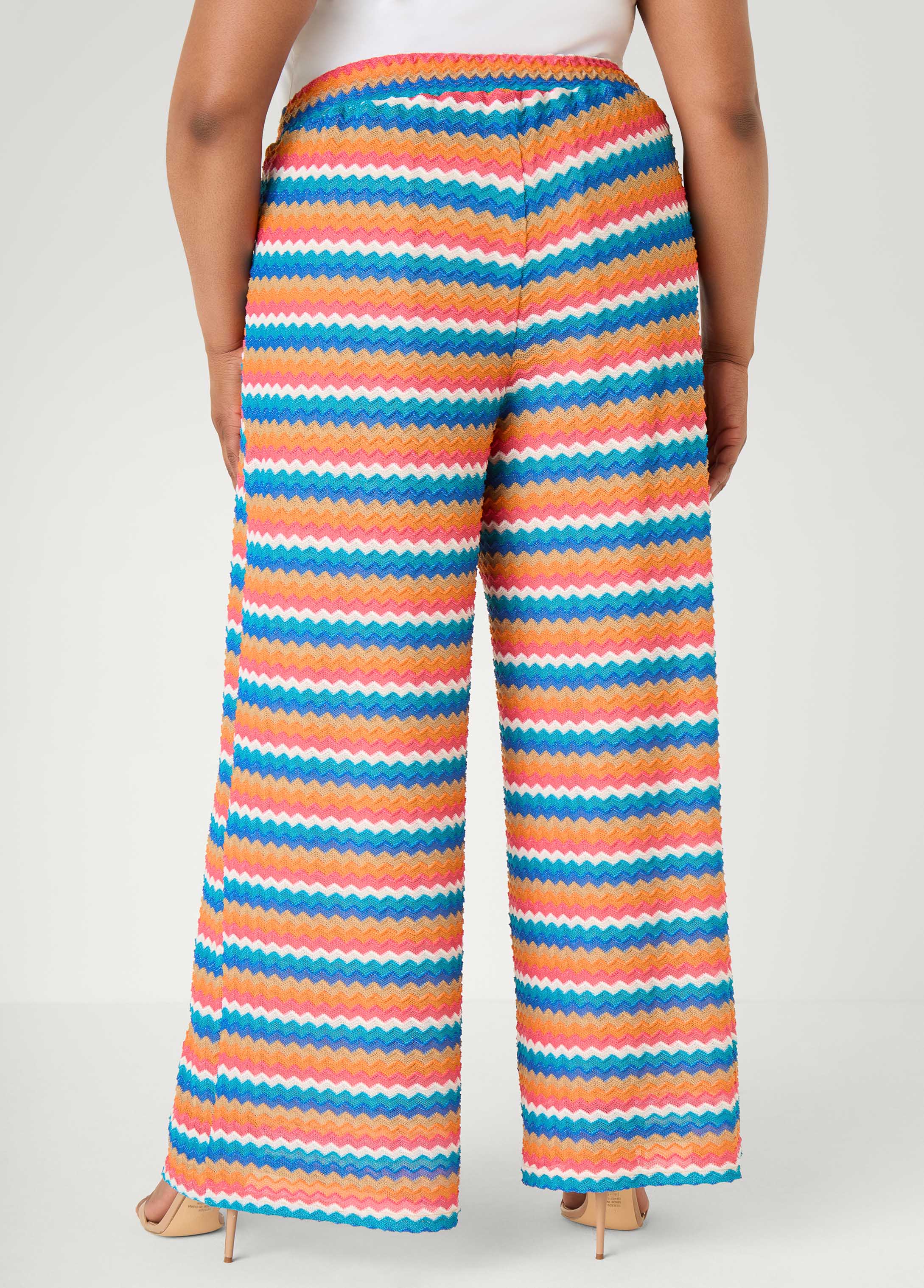 Chevron Knit Wide Leg Pants