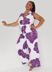 Floral Print Wide Leg Pants