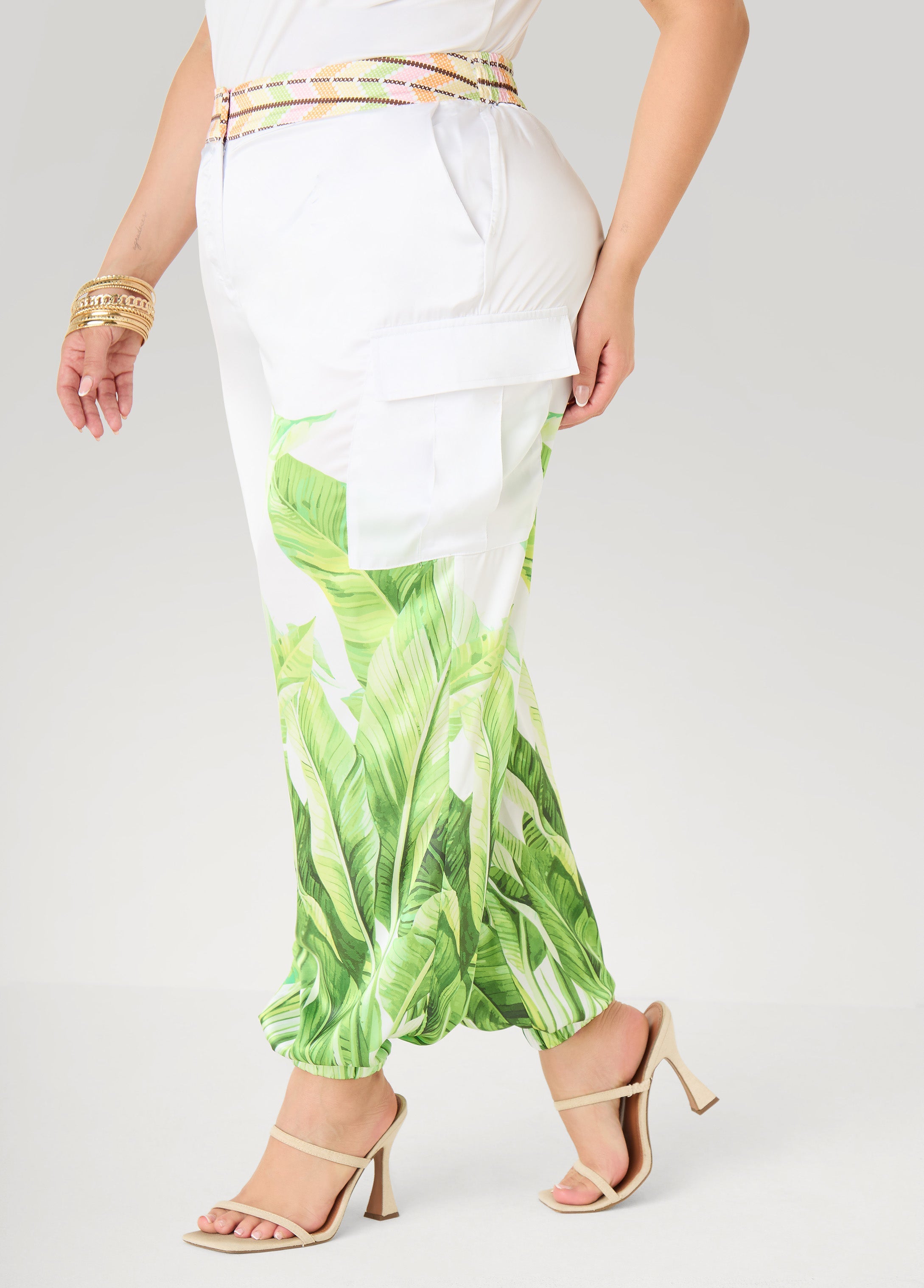 Palm Print Balloon Pants