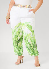 Palm Print Balloon Pants