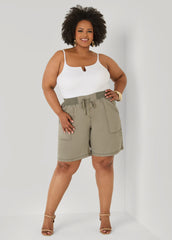 Drawstring Twill Shorts