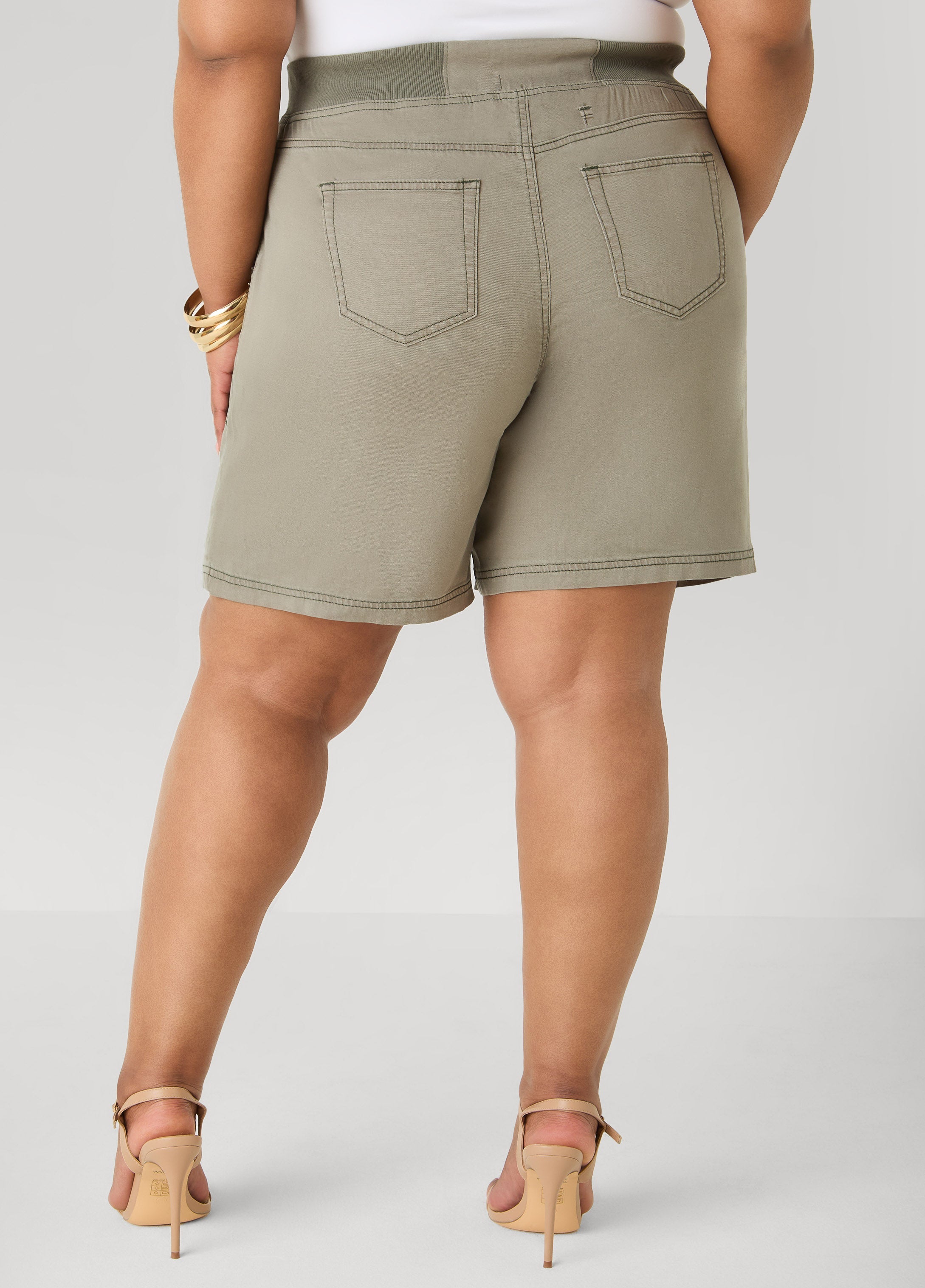 Drawstring Twill Shorts
