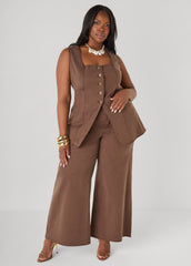 Chambray Wide Leg Pants