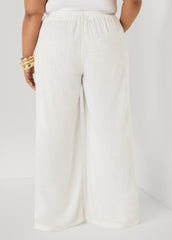 Linen Blend Wide Leg Pants