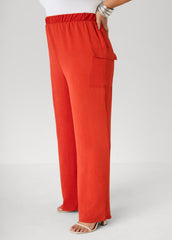 Textured Wide Leg Cargo Pants