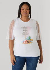 Island Vibes Paneled Graphic Tee