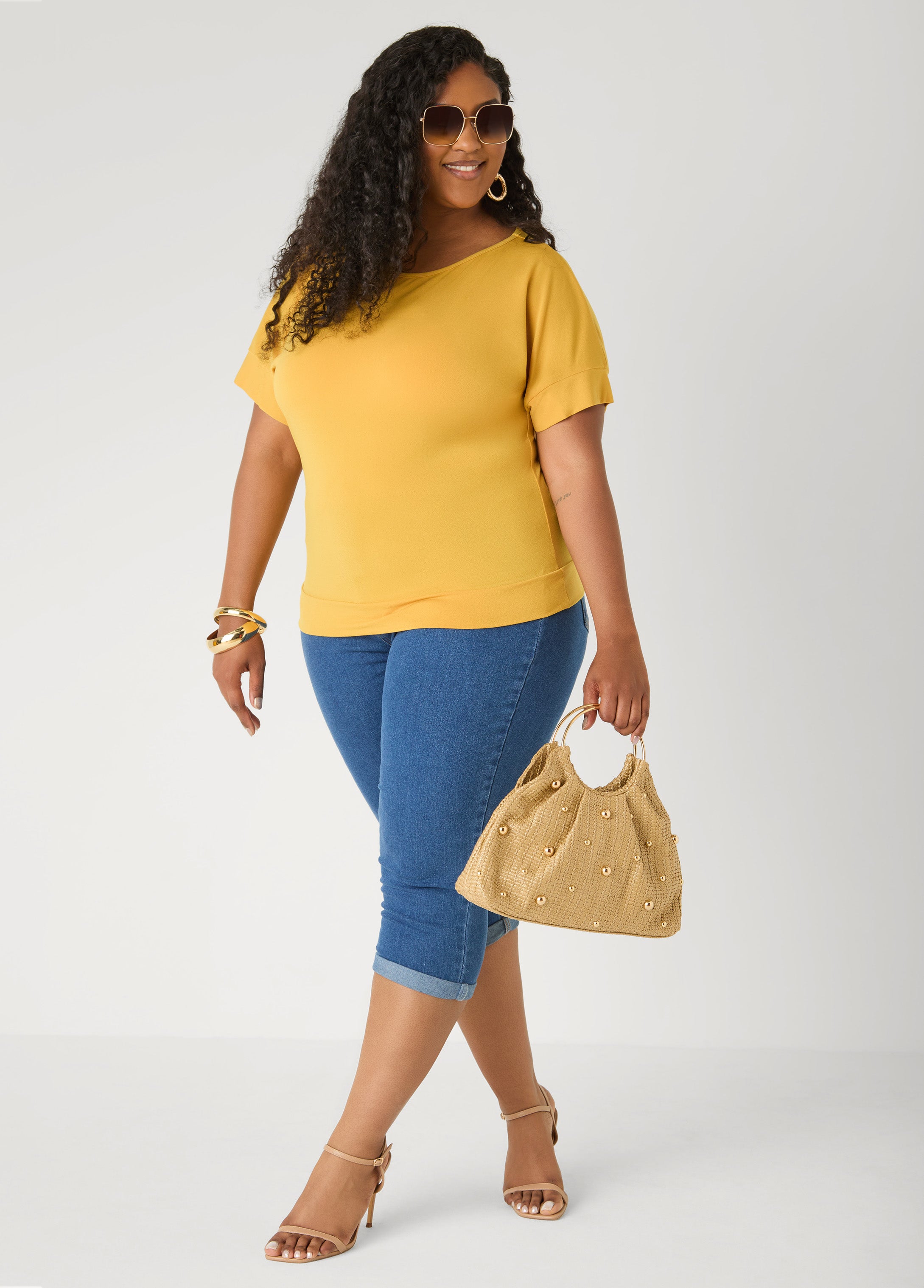 Dolman Sleeved Stretch Crepe Top
