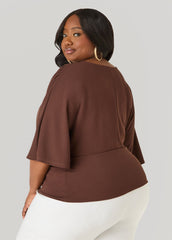 V Neck Stretch Crepe Top