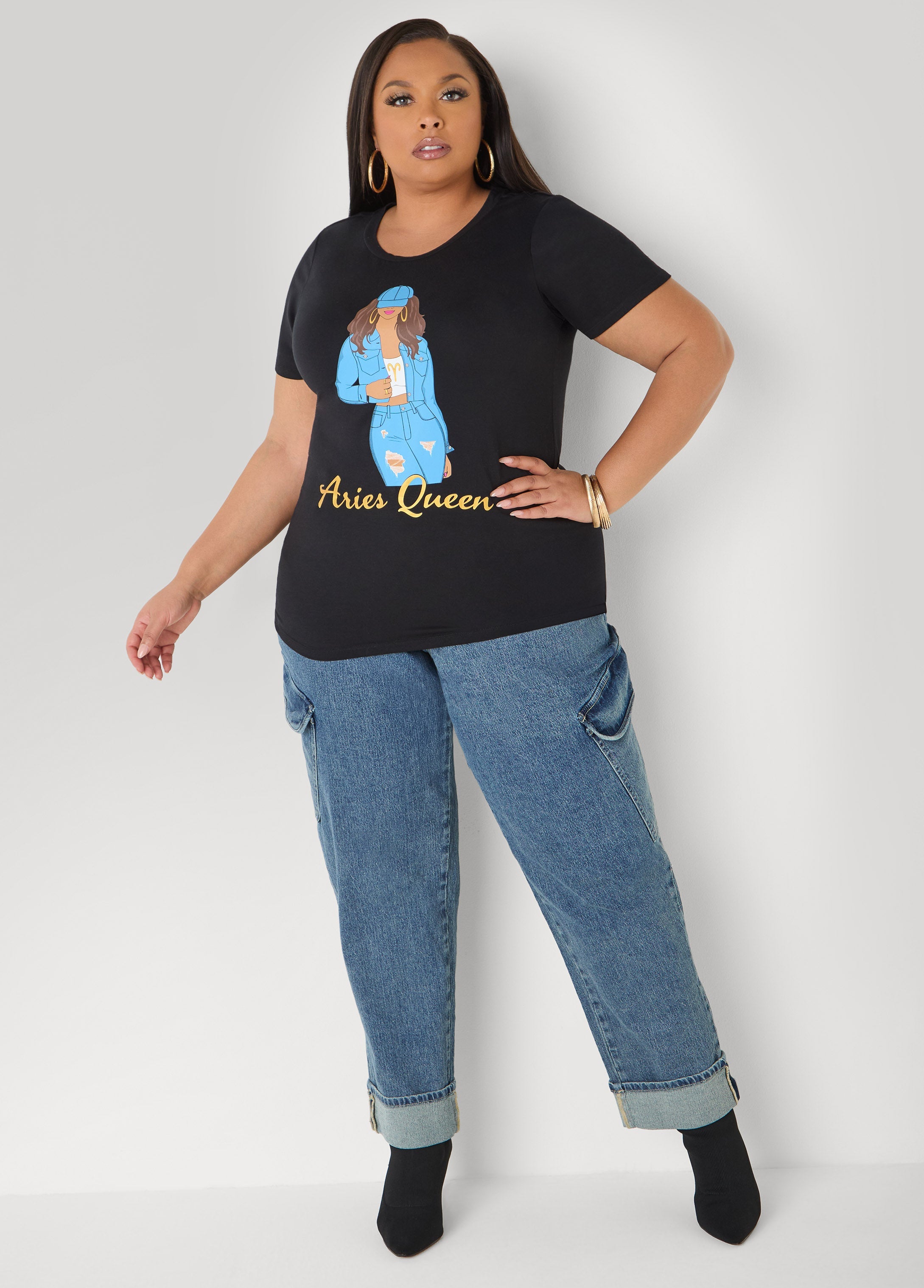 Metallic Aries Queen Graphic Tee