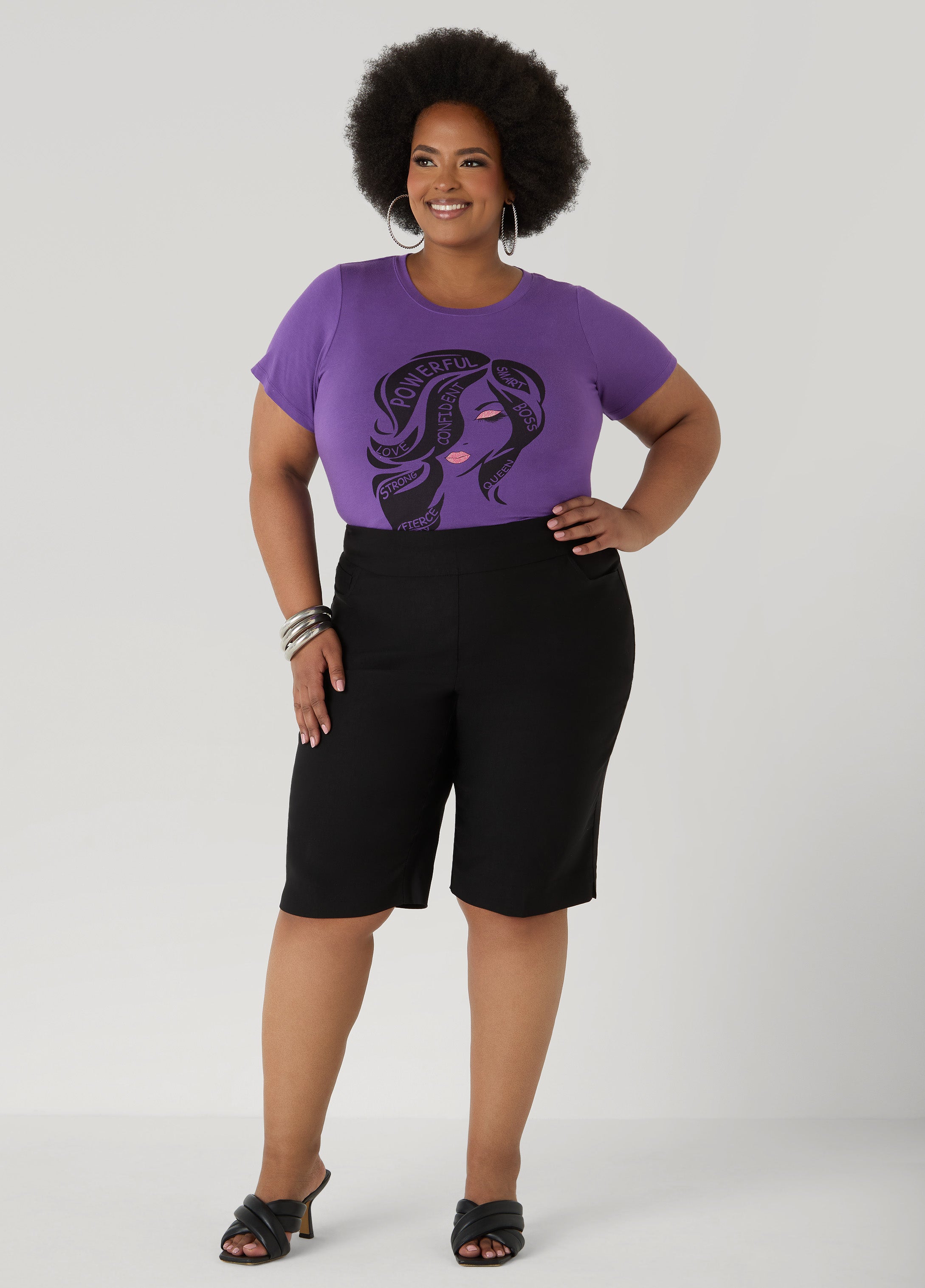 Powerful Glittered Graphic Tee