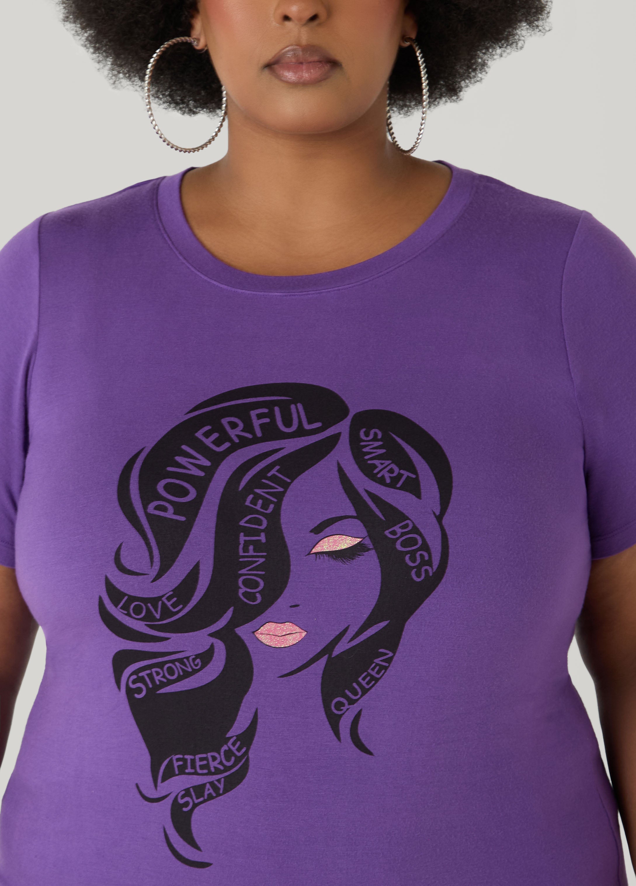Powerful Glittered Graphic Tee