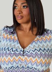 U Ring Chevron Knit Top