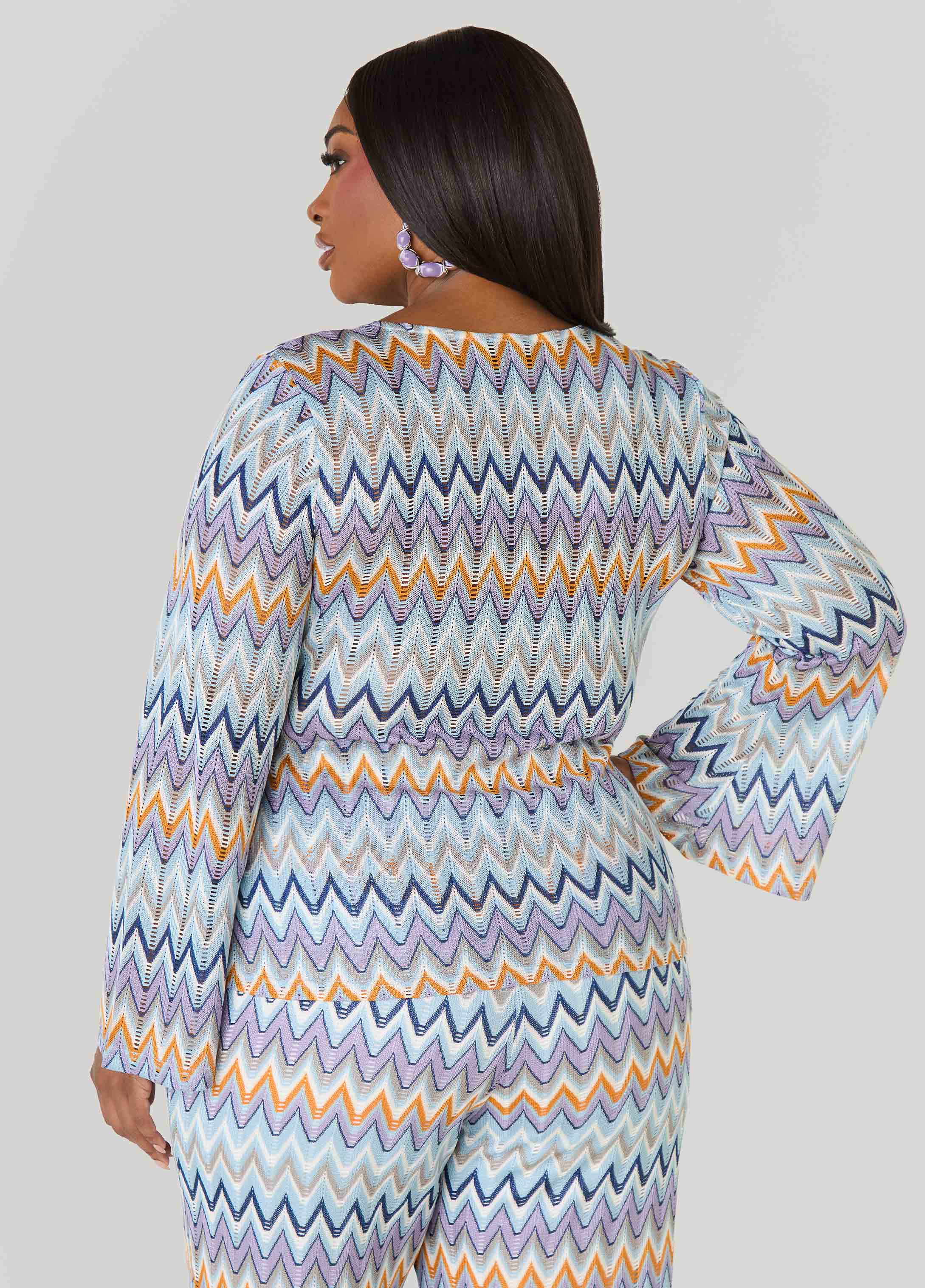 U Ring Chevron Knit Top
