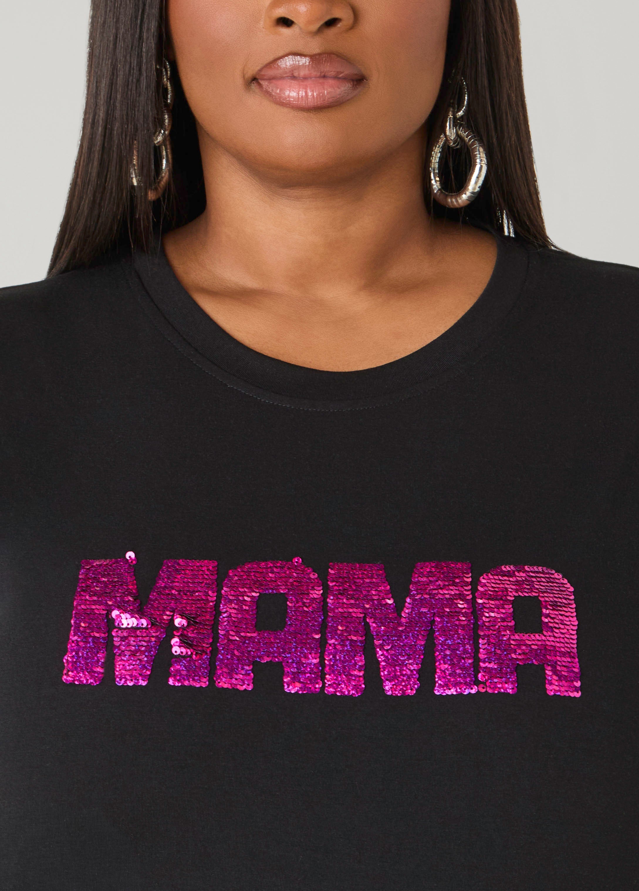 Mama Sequined Tee