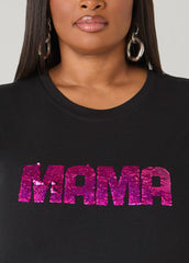 Mama Sequined Tee