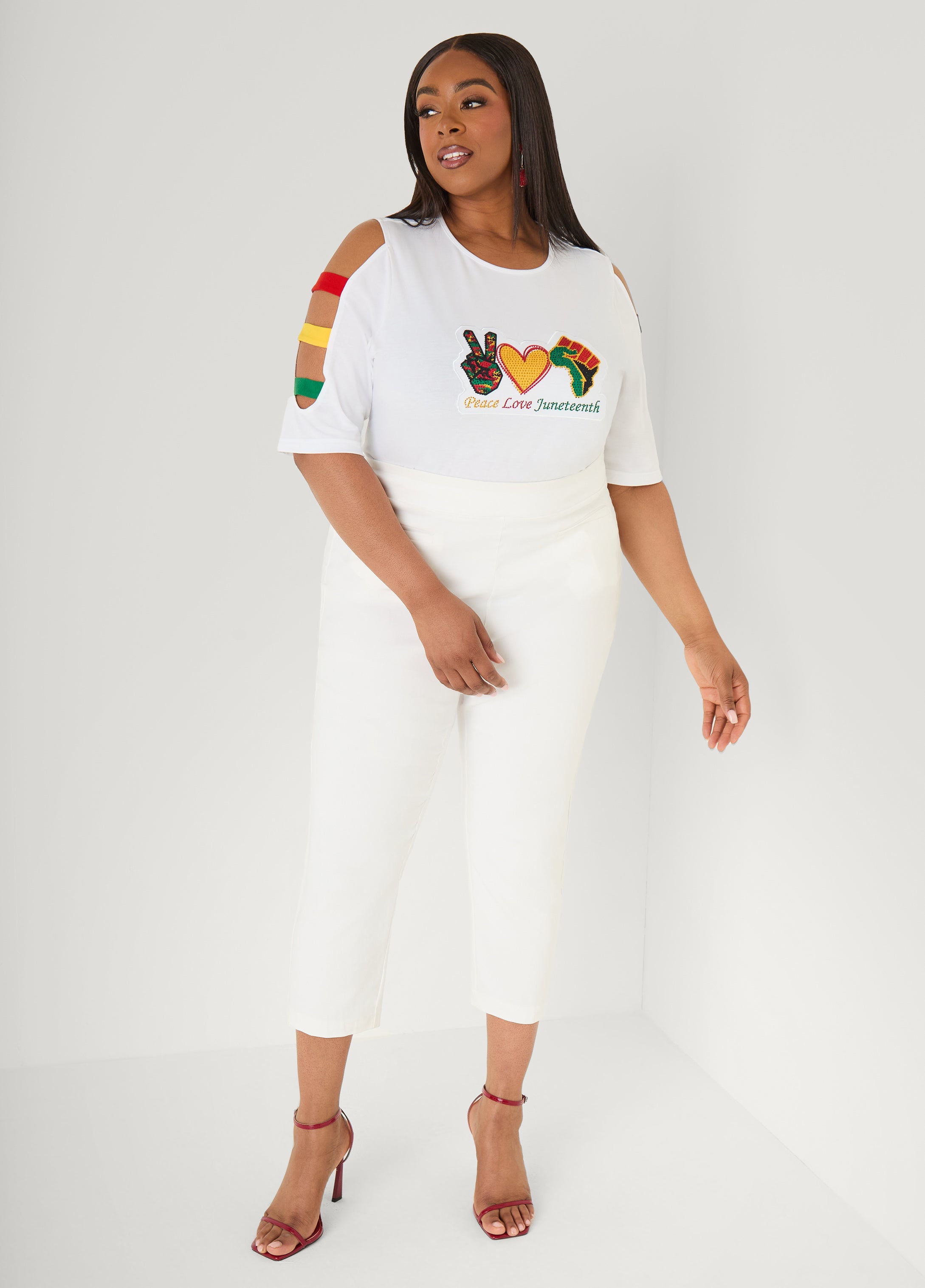 Juneteenth Crystal Cutout Tee