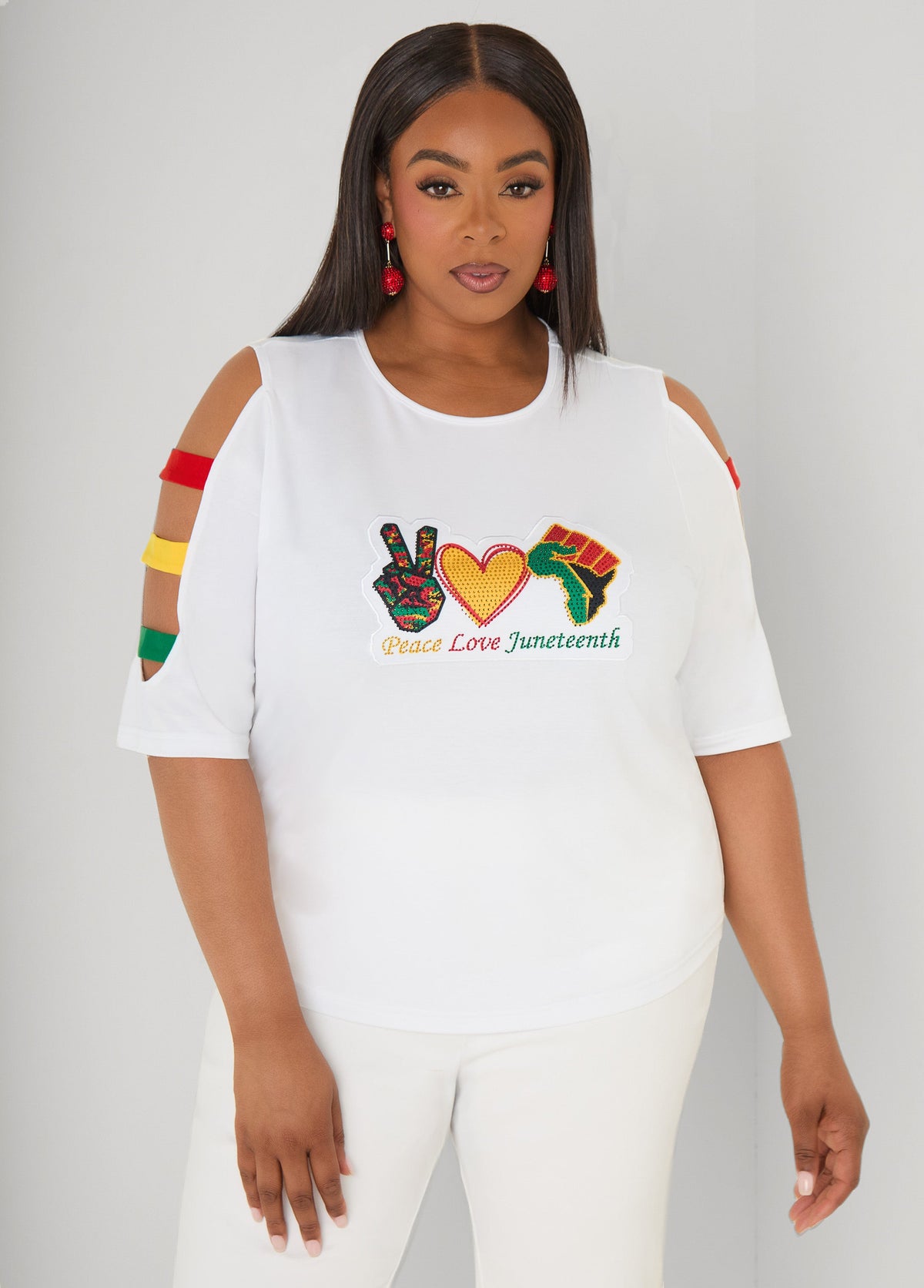 Juneteenth Crystal Cutout Tee