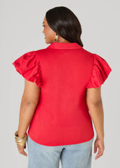 Puff Sleeved Paneled Shirt