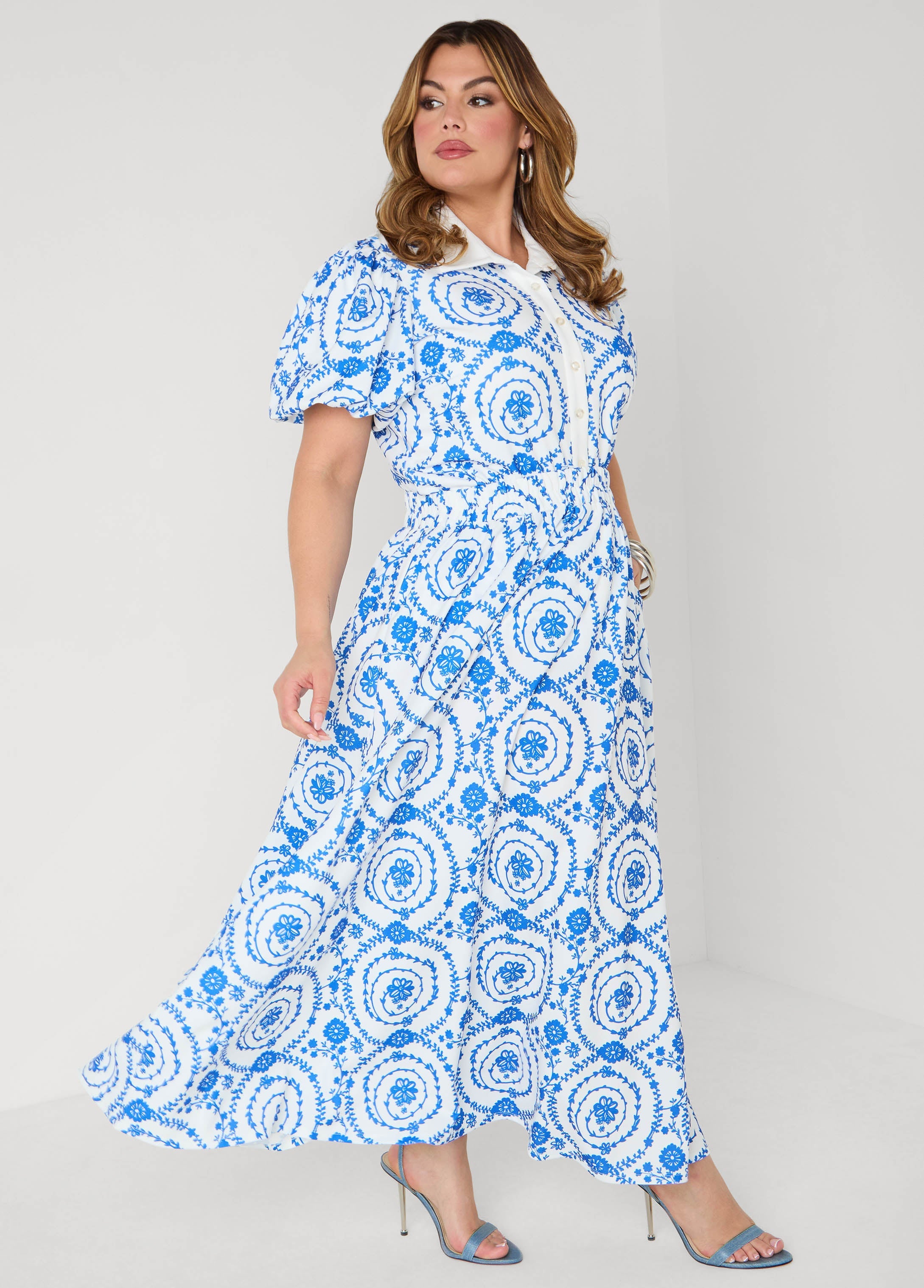 Puff Sleeved Floral Print Shirt