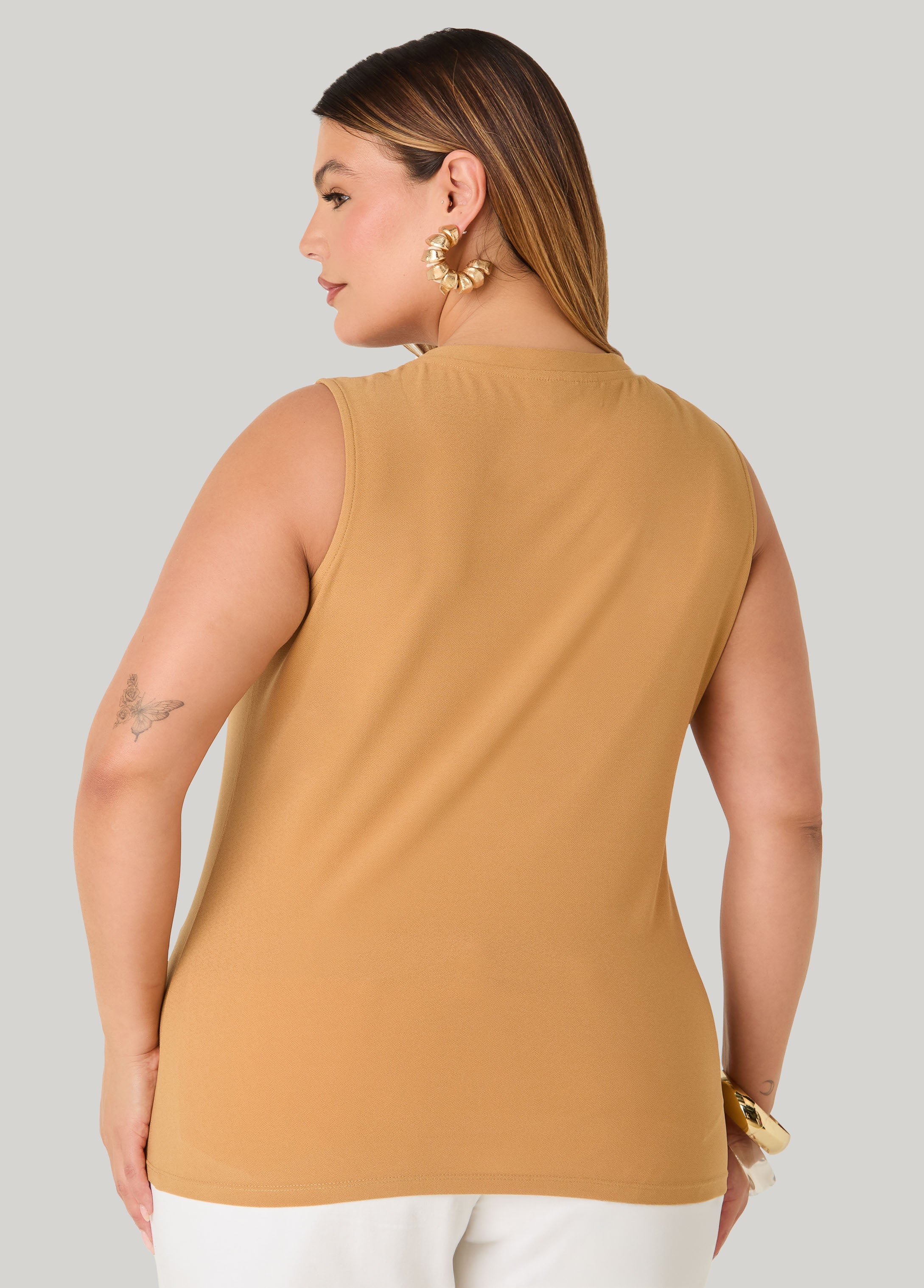 Marbled Bead Stretch Crepe Top