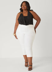 Embellished Cowl Neck Halter Top