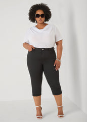 Crystal Cowl Neck Mesh Top