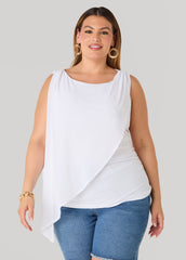 Asymmetric Draped Mesh Top