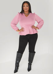 Puff Sleeved Peplum Top