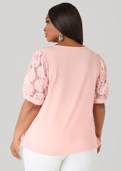 Keyhole Mesh Sleeved Top