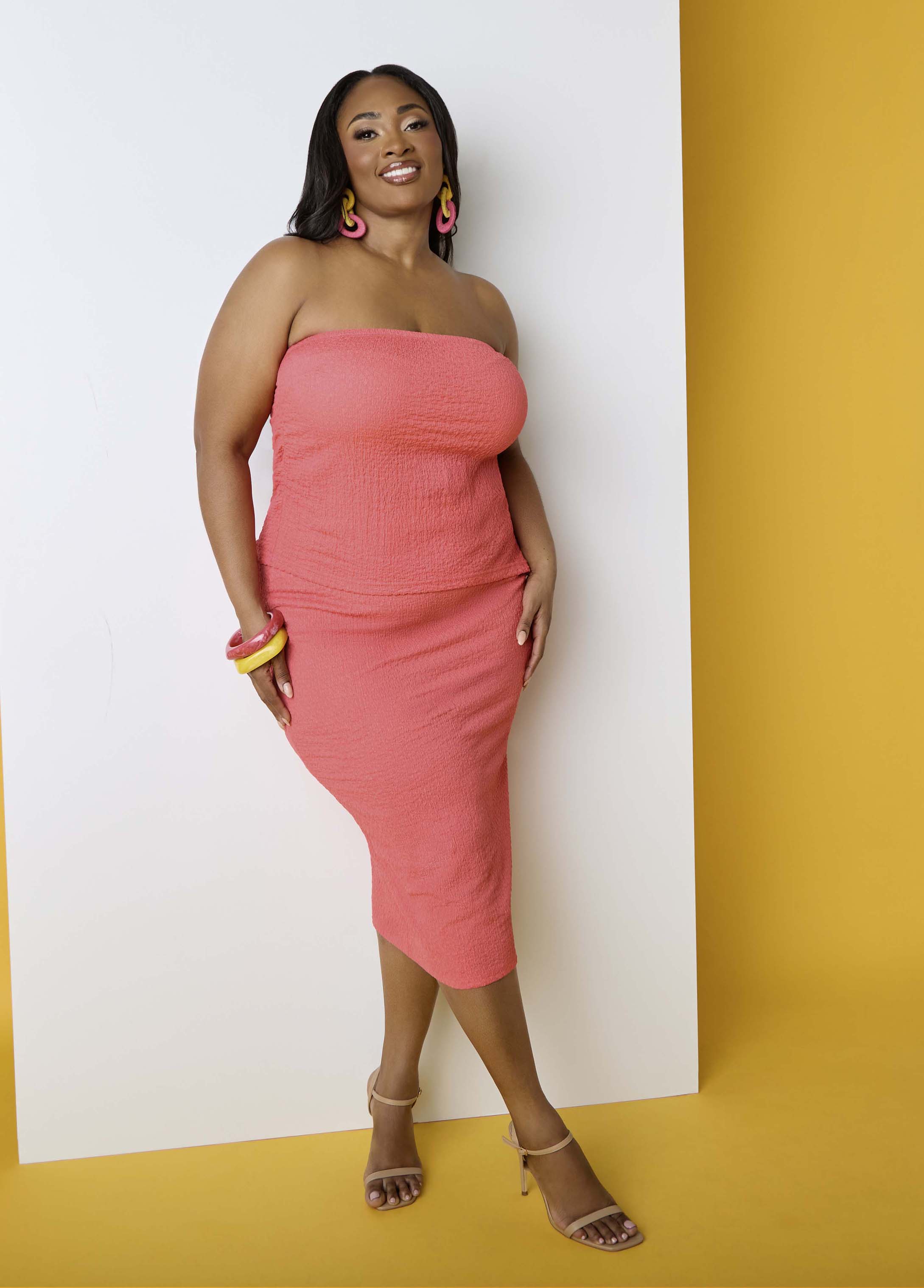 Textured Asymmetric Tube Top