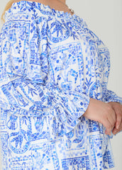Off The Shoulder Tile Print Top
