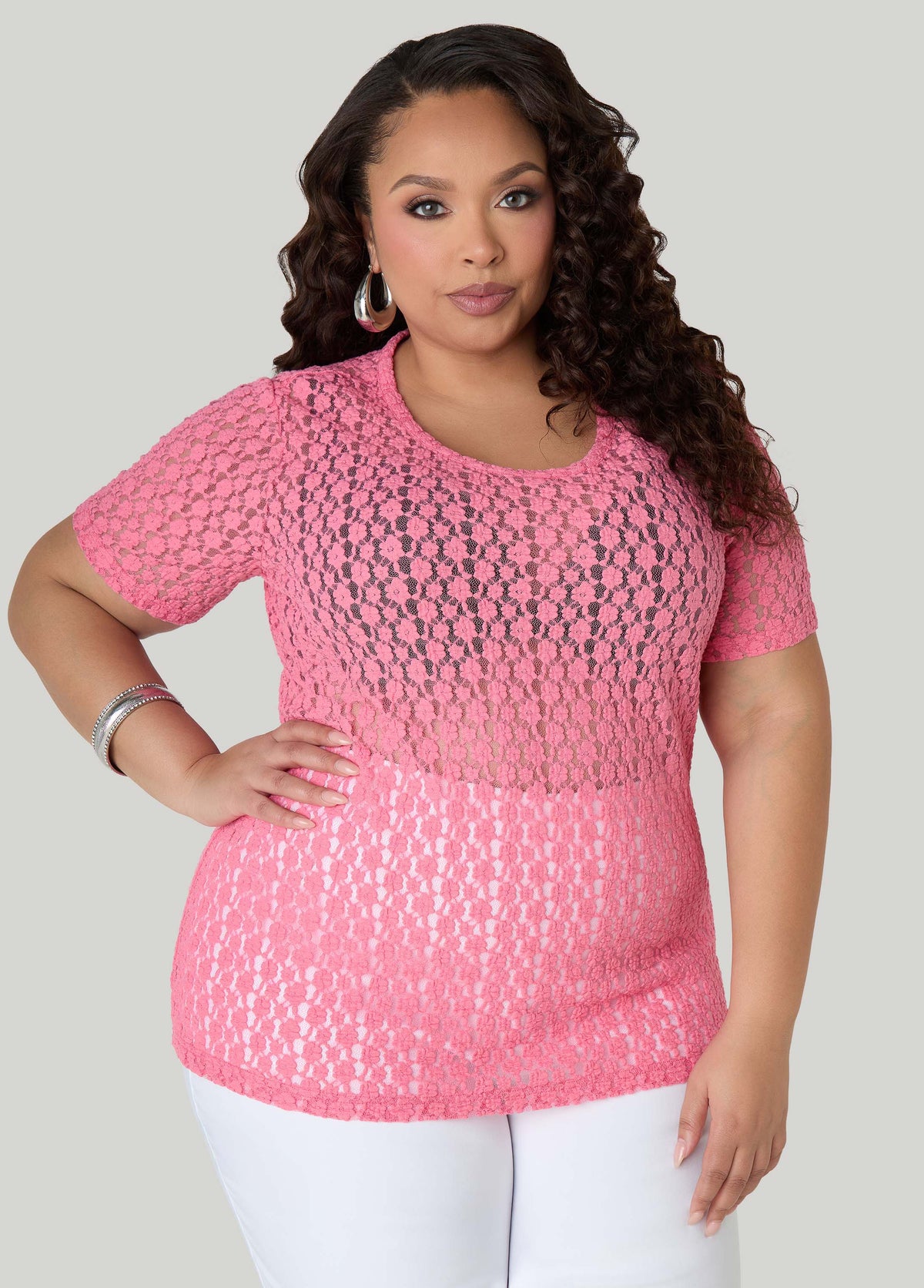Floral Mesh Tee