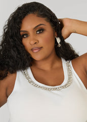 Crystal Ribbed Tank Top