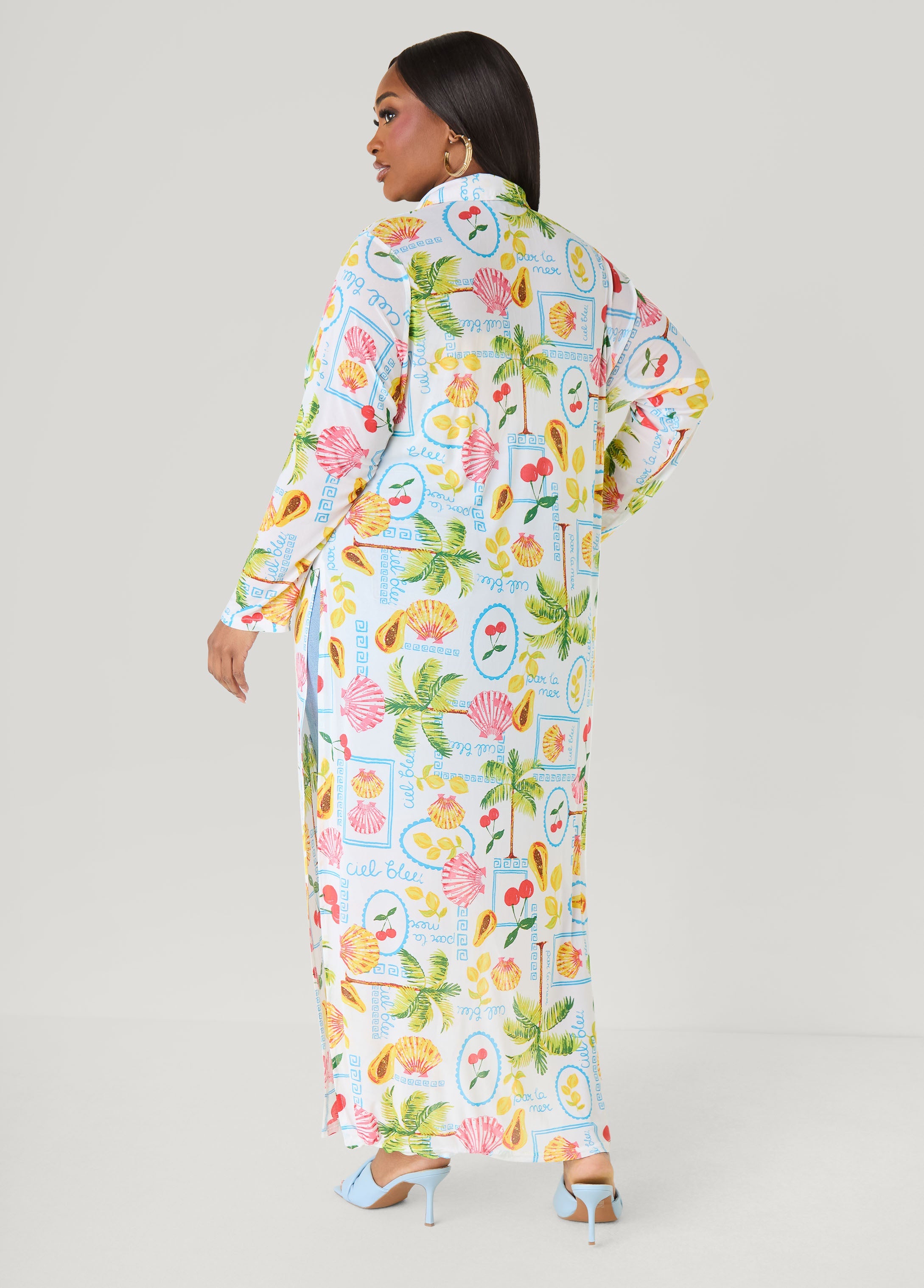 Summer Print Mesh Duster