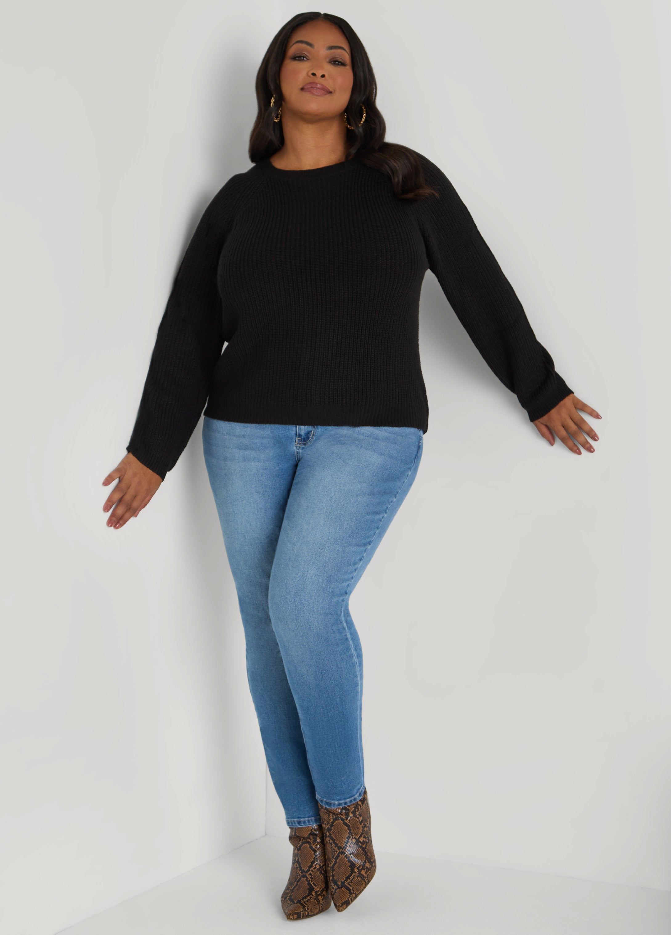 Ribbed Raglan Sweater
