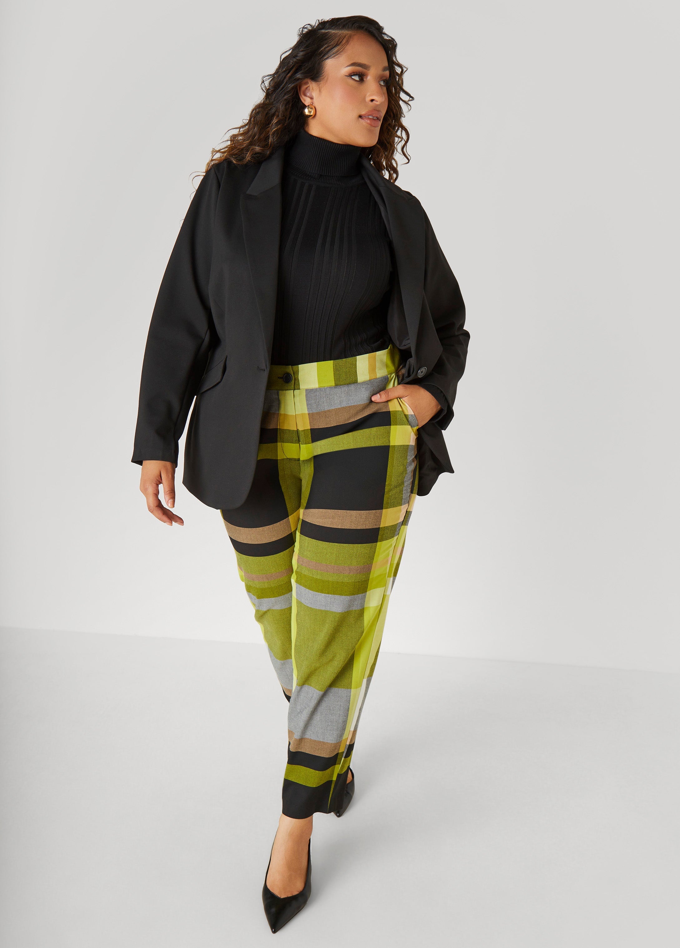 Turtleneck Ribbed Knit Sweater