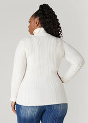 Turtleneck Ribbed Knit Sweater